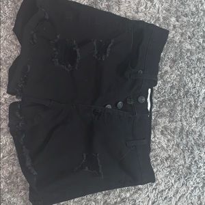 Black jean shorts